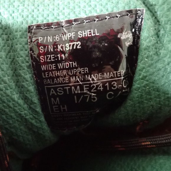 HYTEST Men's 11W work boots NWT/Steel toe/6" WPF shell/K13772/Brown lace up. - Picture 9 of 9